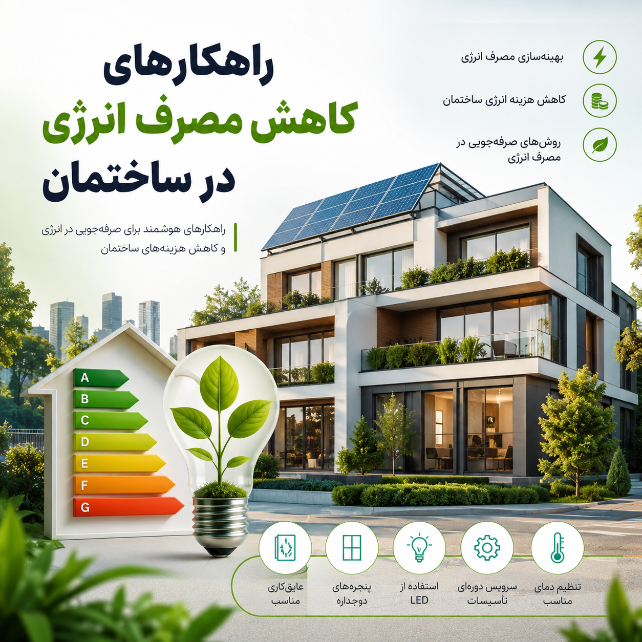 راهکارهای کاهش مصرف انرژی در ساختمان